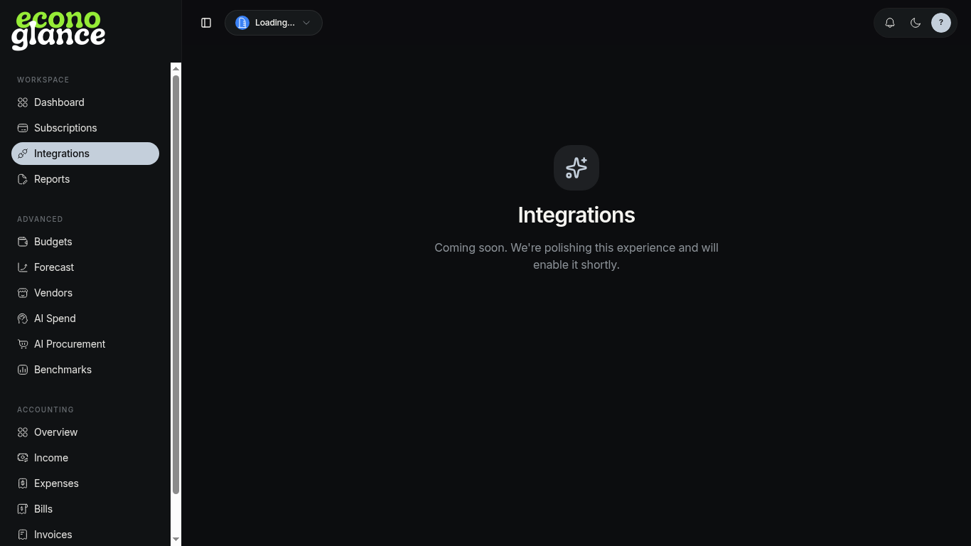 Integrations page