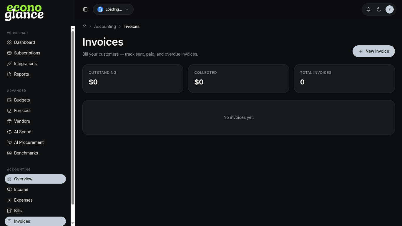 Invoices page